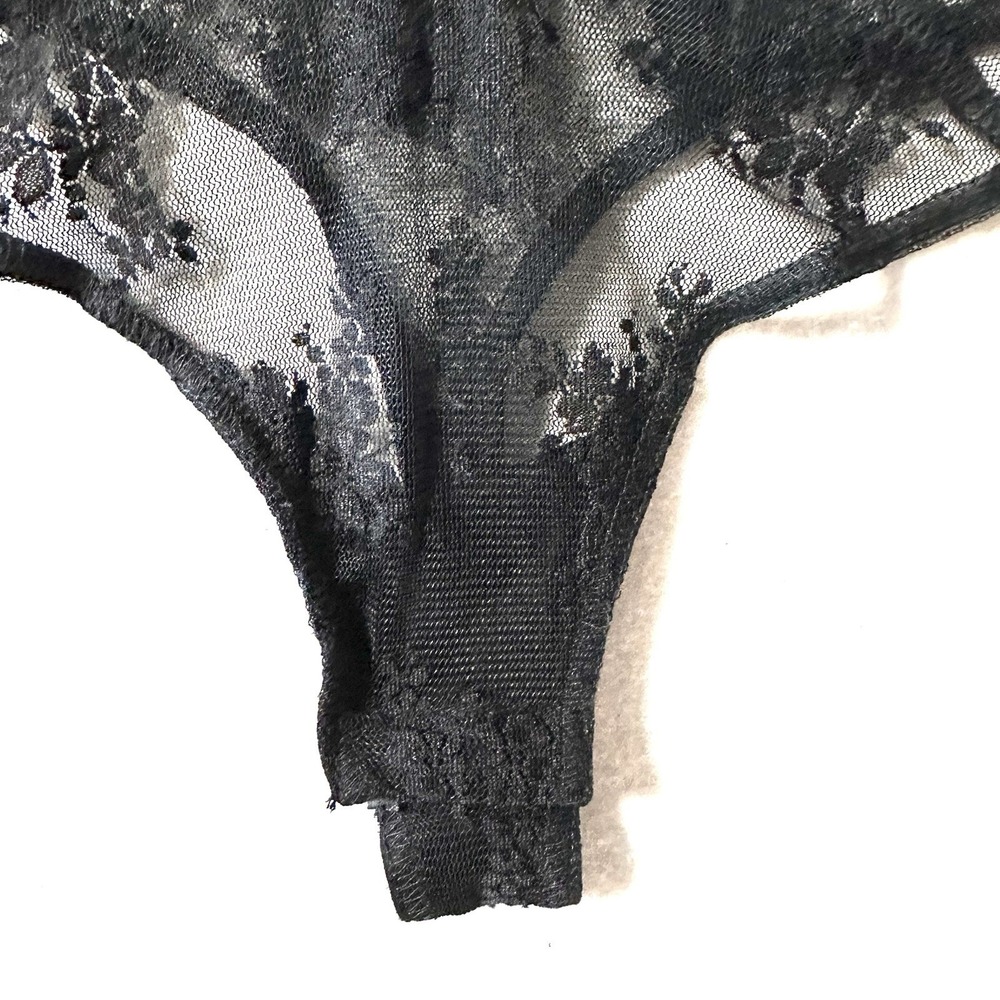 Free People Lady Lux Light Year L Large Bodysuit Black Lace Thong - Picture 7 of 12
